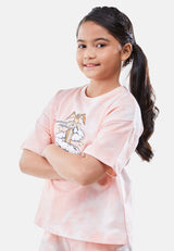 Cheetah Kids Looney Tunes Girl Short Sleeves Roundneck Top - CJG-92846