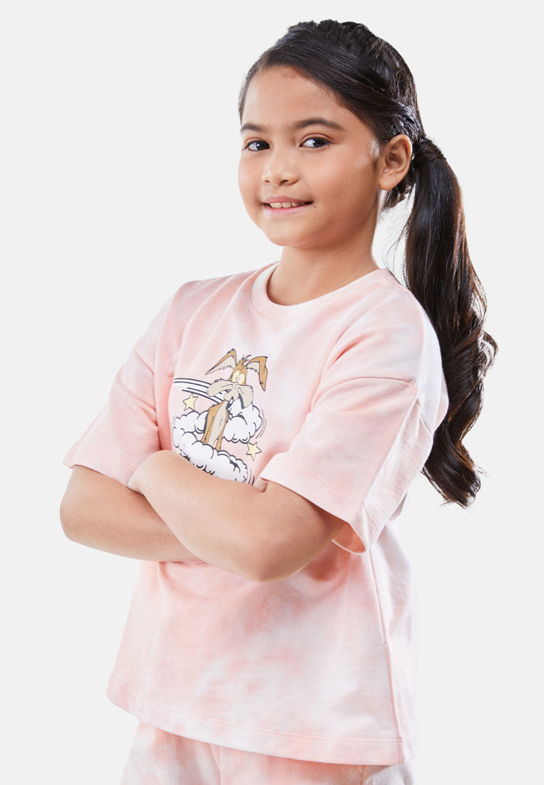 Cheetah Kids Looney Tunes Girl Short Sleeves Roundneck Top - CJG-92846