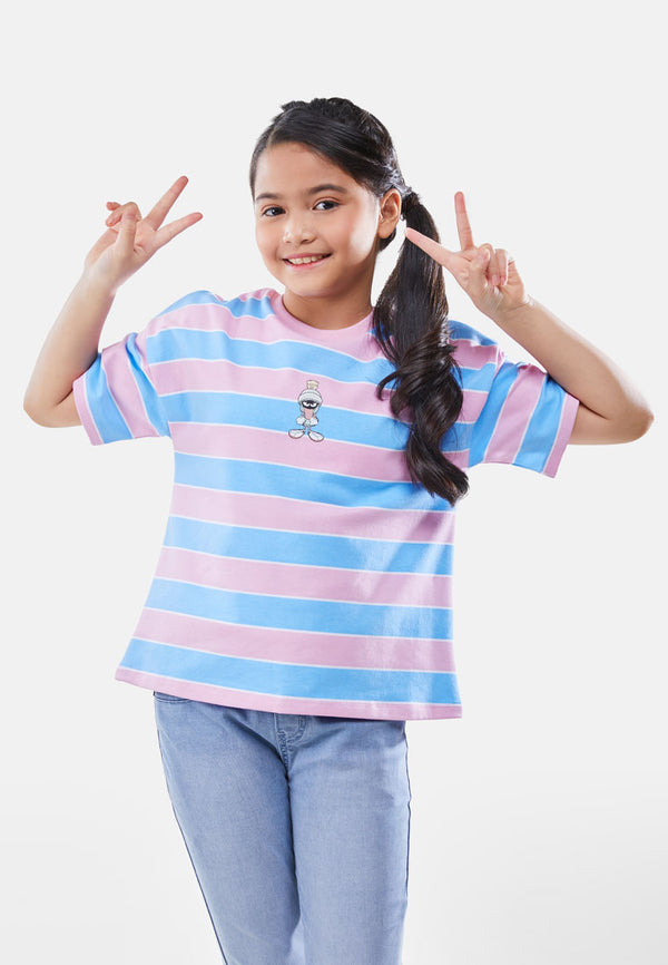 Cheetah Kids Looney Tunes Girl Short Sleeves Roundneck Top - CJG-92848