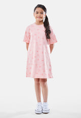 Cheetah Kids Looney Tunes Girl Short Sleeves Roundneck Dress - CJG-19242