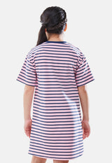 Cheetah Kids Looney Tunes Girl Short Sleeves Roundneck Dress - CJG-19246