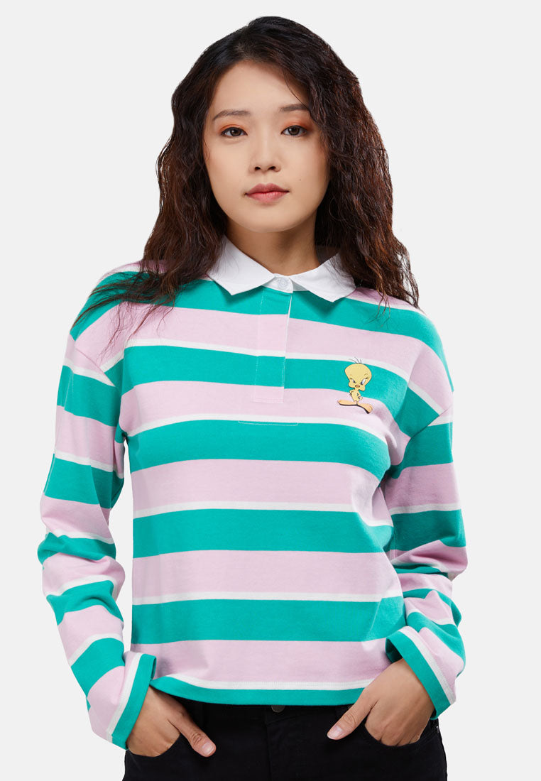 Cheetah Women Looney Tunes Long Sleeve Rugby Shirt - CL-66036