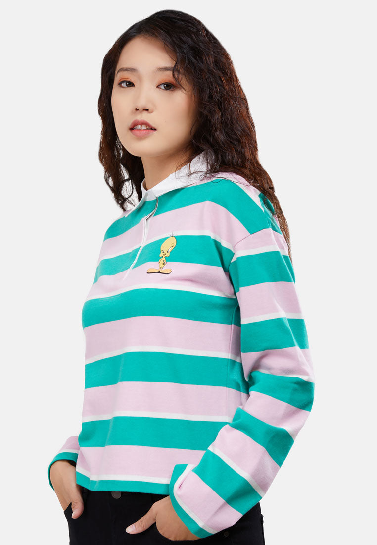 Cheetah Women Looney Tunes Long Sleeve Rugby Shirt - CL-66036