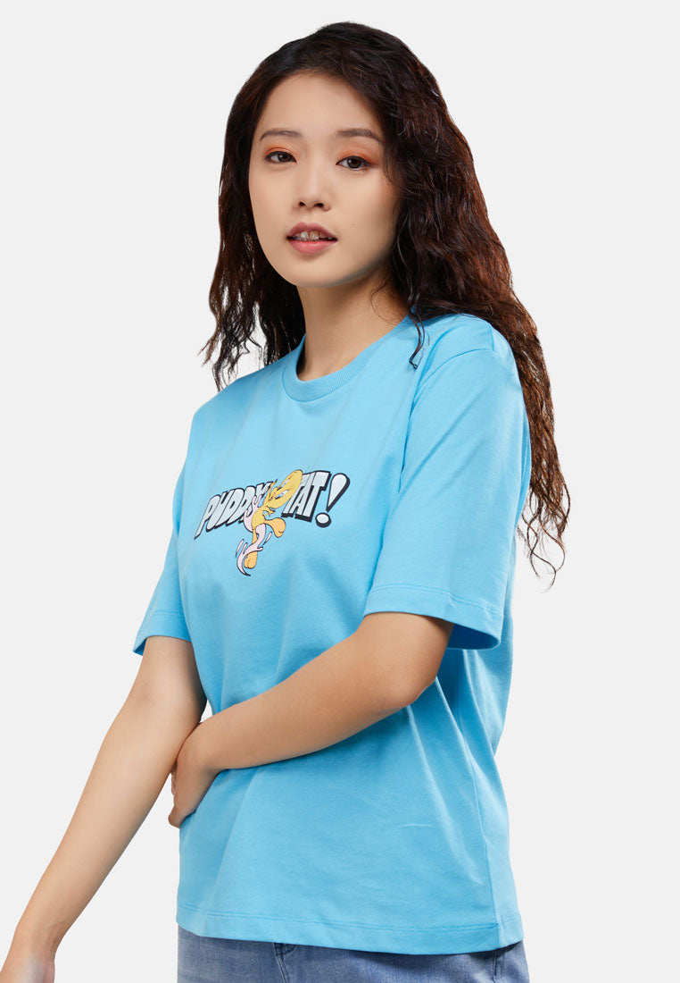 CHEETAH Women Looney Tunes Loose Fit Cotton Graphic Short Sleeves T-Shirt MD3- CL-95700