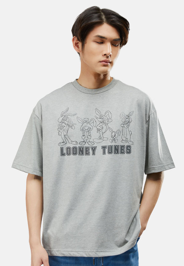 CTH unlimited Men CVC Cotton Looney Tunes Oversized T-Shirt - CU-91076