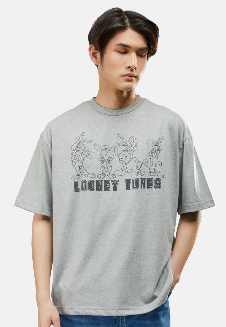 CTH unlimited Men CVC Cotton Looney Tunes Oversized T-Shirt - CU-91076