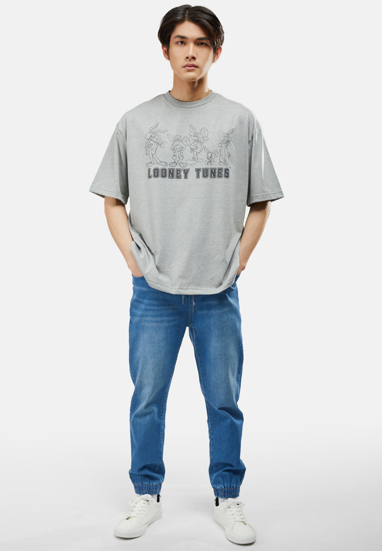 CTH unlimited Men CVC Cotton Looney Tunes Oversized T-Shirt - CU-91076