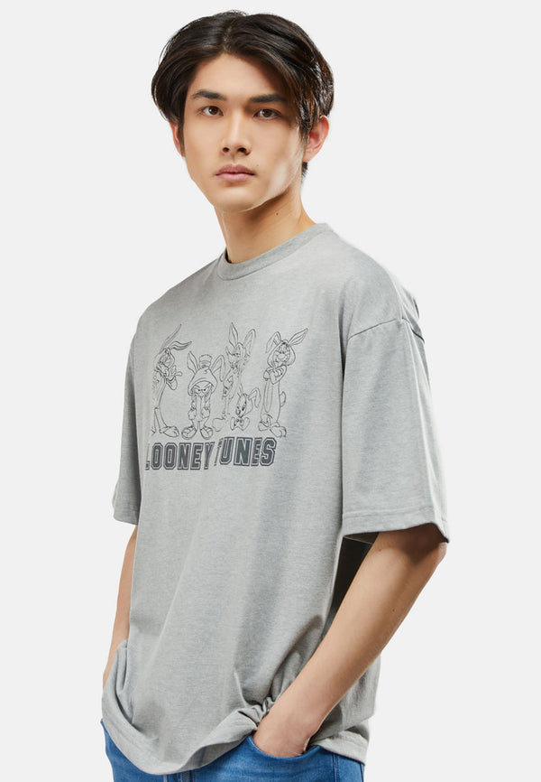 CTH unlimited Men CVC Cotton Looney Tunes Oversized T-Shirt - CU-91076