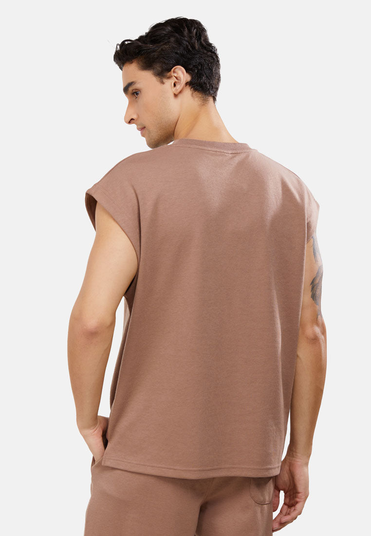 CTH Unlimited Men CVC Solid Tone Cotton Polyester Round Neck Sleeveless Tank Top MD3- CU-8060