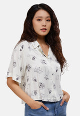 Cheetah Women Looney Tunes Graphic Short Sleeves Boxy Shirt - CL-130398