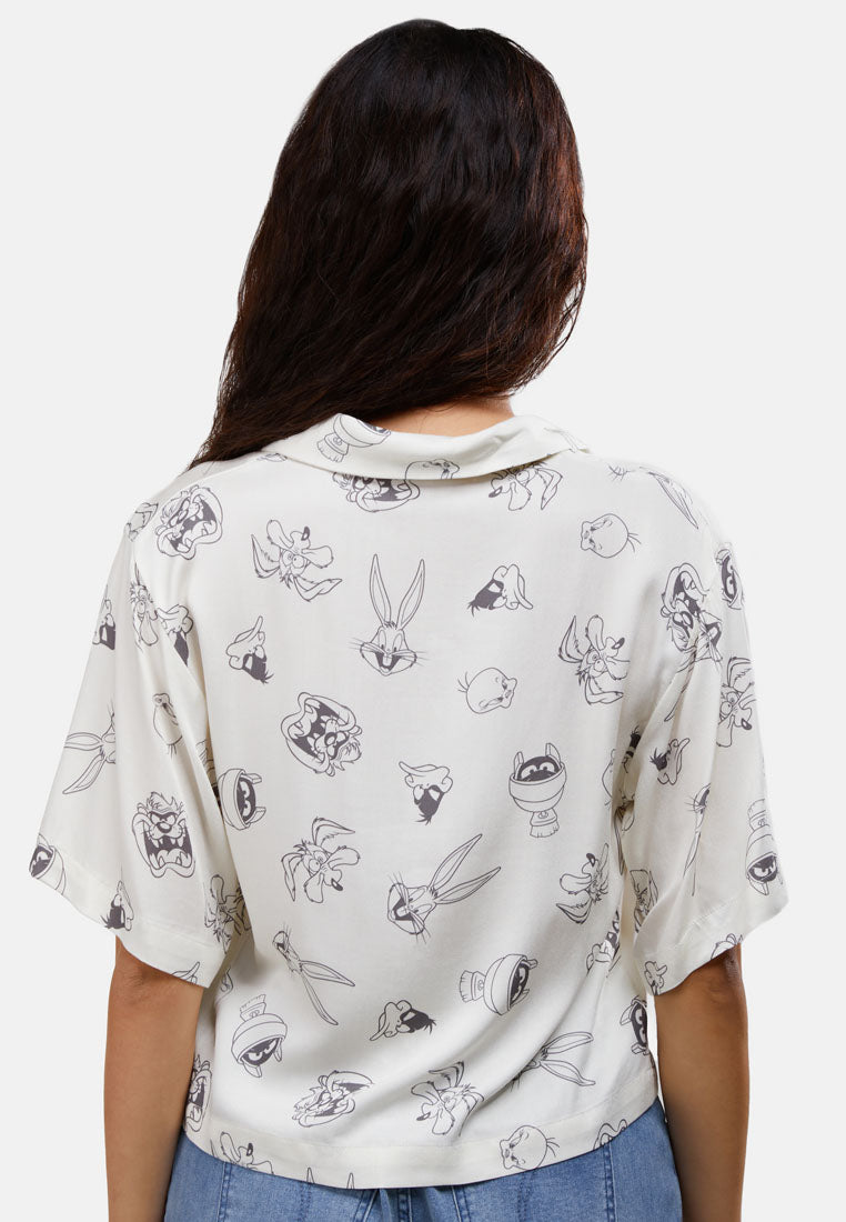 Cheetah Women Looney Tunes Graphic Short Sleeves Boxy Shirt - CL-130398