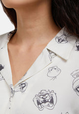 Cheetah Women Looney Tunes Graphic Short Sleeves Boxy Shirt - CL-130398