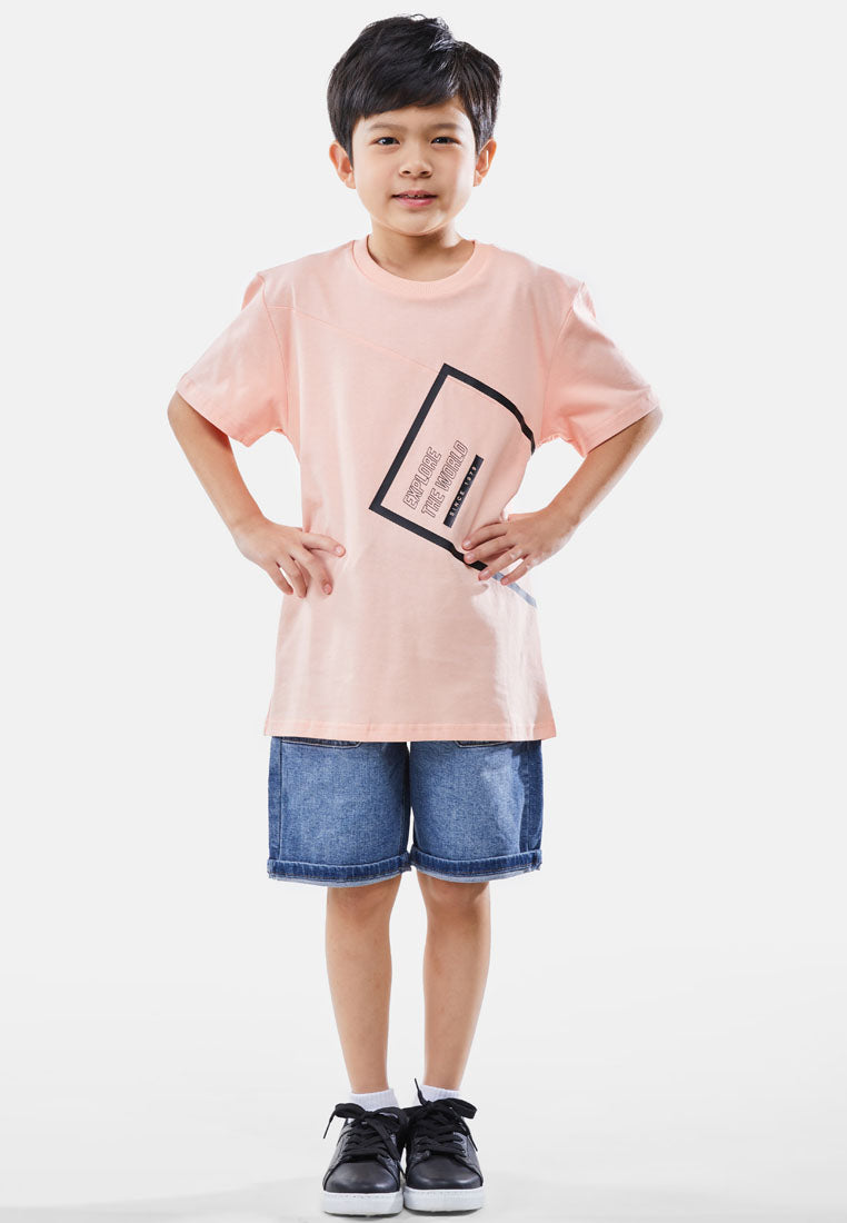 Cheetah Kids Boy Short Sleeves Roundneck Tee - CJ-92830
