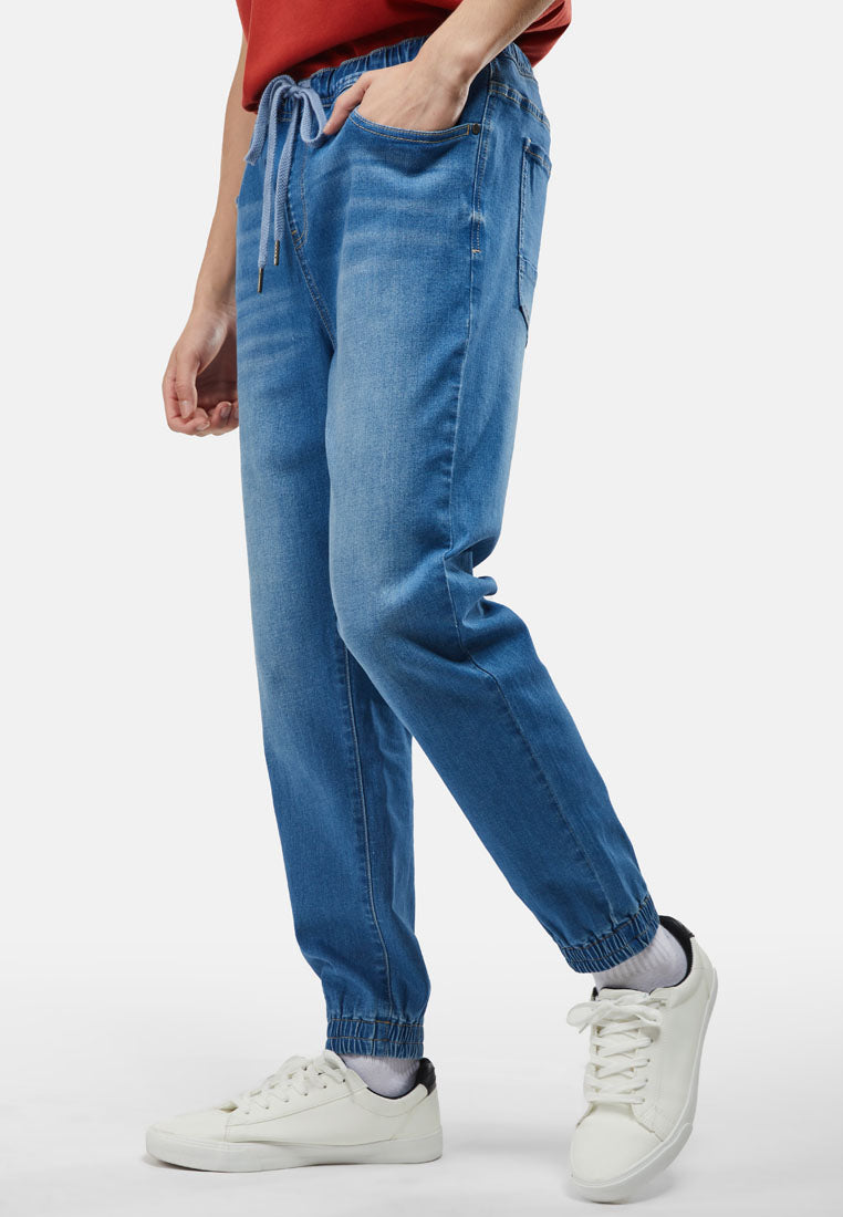 Cheetah Men Denim Jogger Pants - 110688