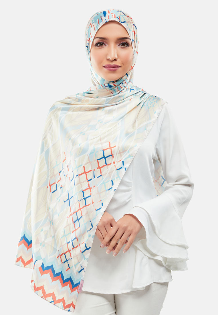 Arissa Hijab Printed Satin Silk Shawl Scraf - ARS-ST11292