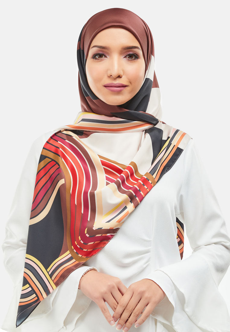 Arissa Hijab Printed Satin Silk Square Scarf - ARS-ST11278