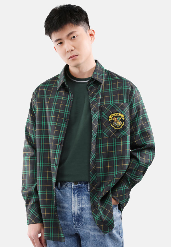 Cheetah Men Harry Potter Long Sleeve Hogwarts Checkered Shirt - 130566
