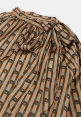 CHEETAH Women Safari Monogram Print Satin Blouse - CL-130440