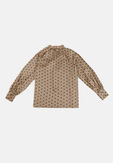 CHEETAH Women Safari Monogram Print Satin Blouse - CL-130440