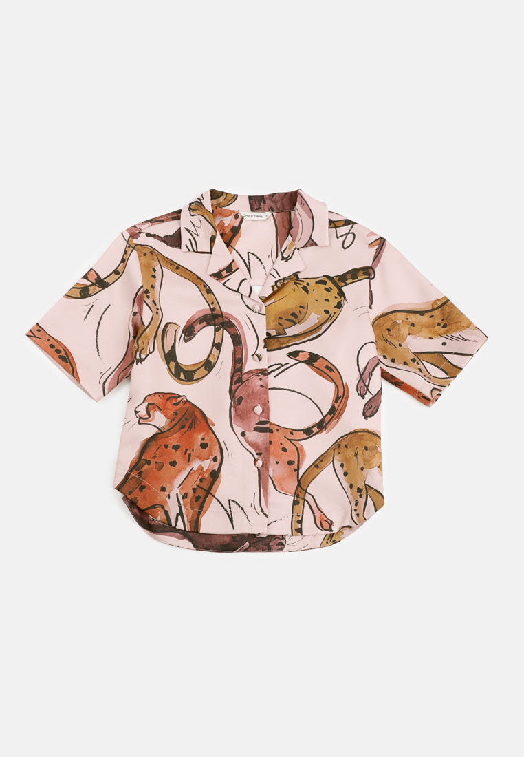 CHEETAH Women Safari Animal Full PRINT Top - CL-130430