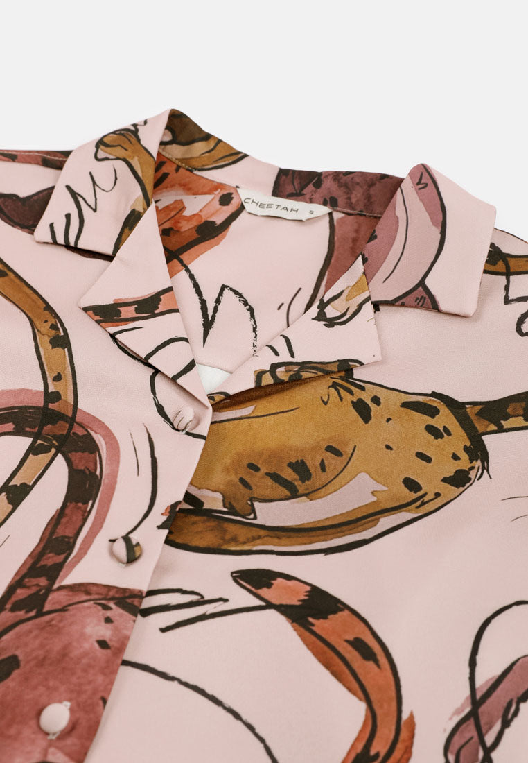CHEETAH Women Safari Animal Full PRINT Top - CL-130430