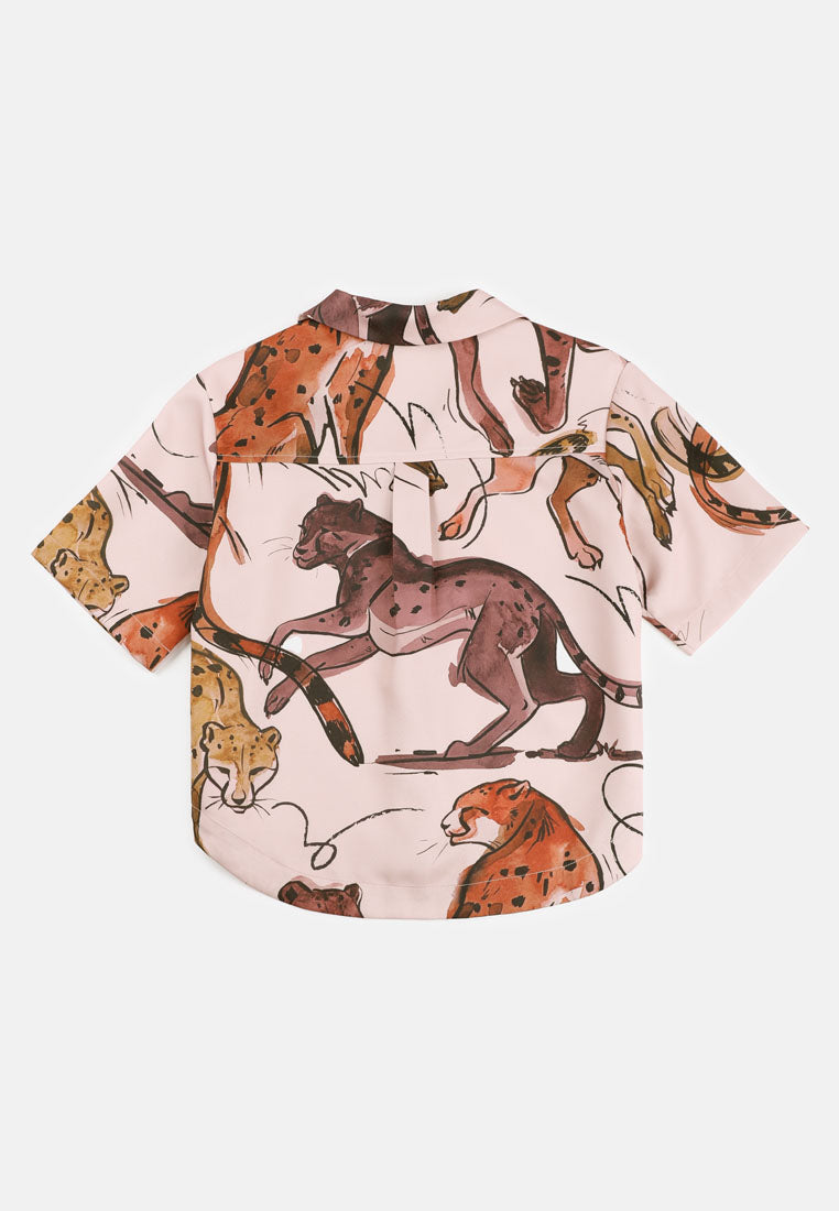 CHEETAH Women Safari Animal Full PRINT Top - CL-130430