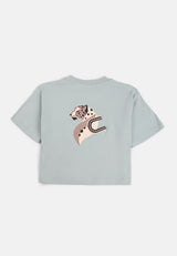 CHEETAH Women Safari Oversize Short Sleeve Cropped T-shirt - CL-95740