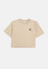 CHEETAH Women Safari Oversize Short Sleeve Cropped T-shirt - CL-95742