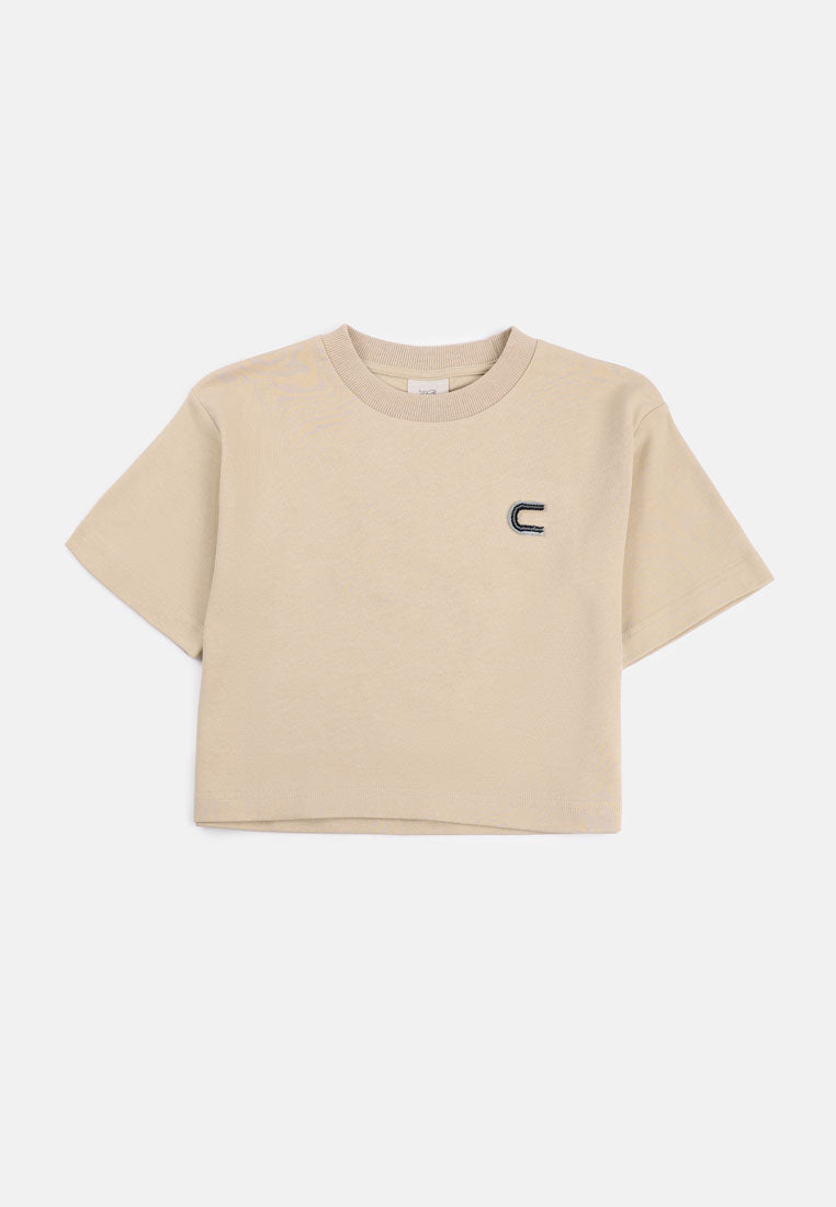 CHEETAH Women Safari Oversize Short Sleeve Cropped T-shirt - CL-95742