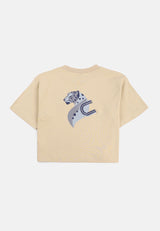 CHEETAH Women Safari Oversize Short Sleeve Cropped T-shirt - CL-95742