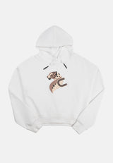 CHEETAH Women Safari Oversize Long Sleeve Cropped Hoodie - CL-66142