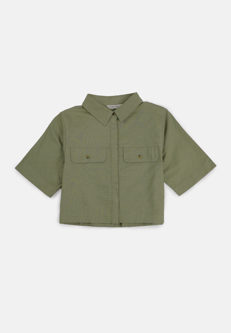 CHEETAH Women Safari Boxy Cut Short Sleeve Shirt - CL-130448