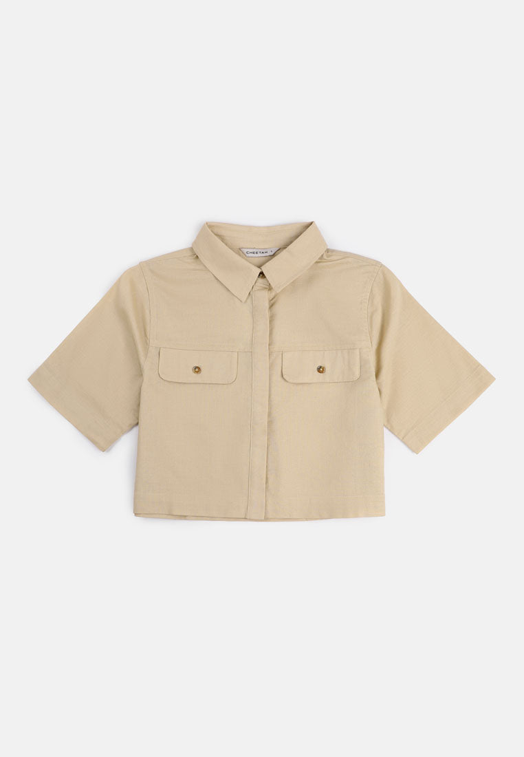 CHEETAH Women Safari Boxy Cut Short Sleeve Shirt - CL-130450