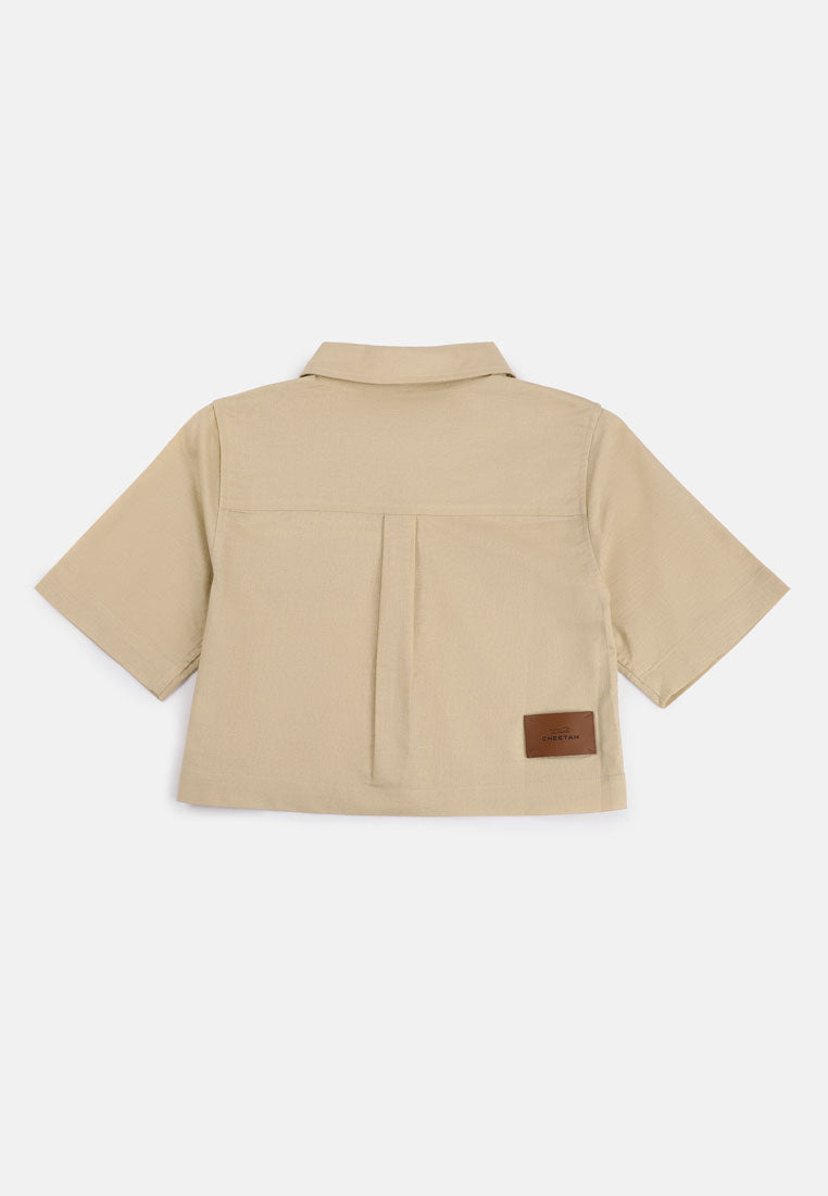CHEETAH Women Safari Boxy Cut Short Sleeve Shirt - CL-130450