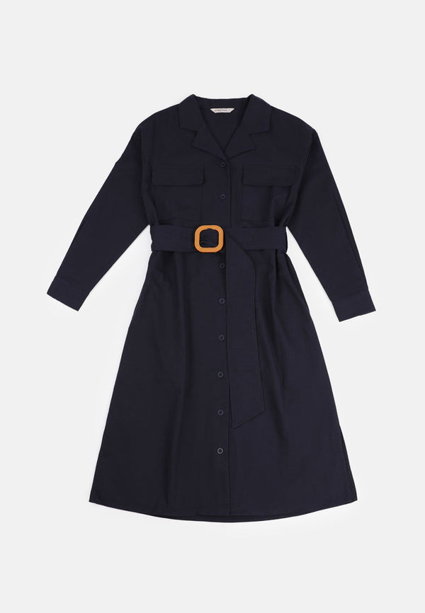 CHEETAH Women Safari Open Collar Linen Shirtdress - CL-19956