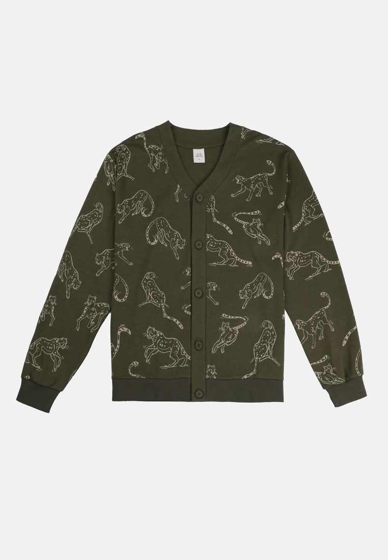 Cheetah Men Safari Printed Oversized Cardigan - 30628