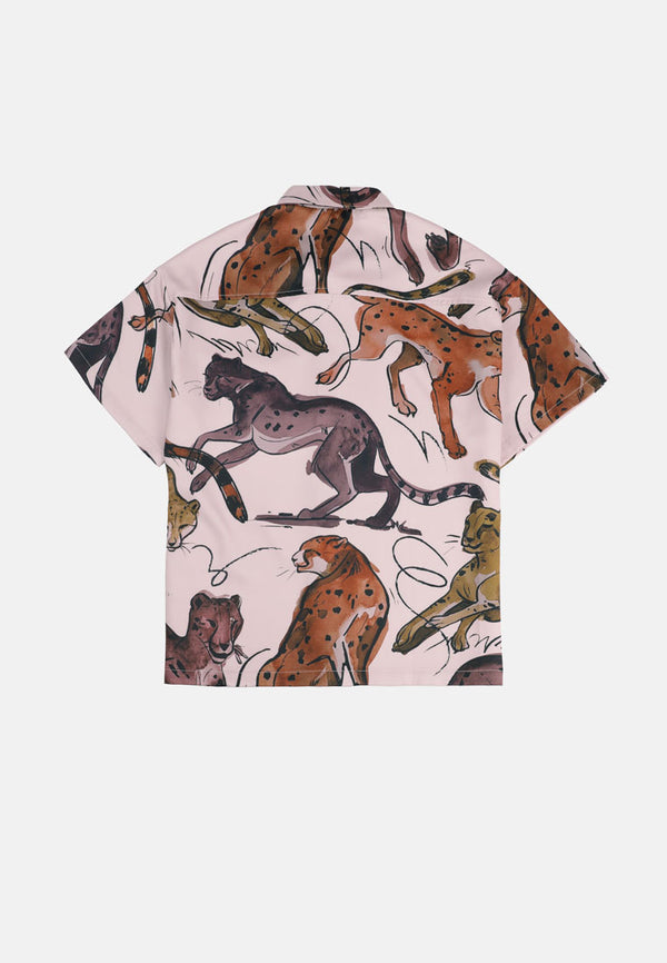 Cheetah Men Safari Printed Short Sleeve Shirt - 130558