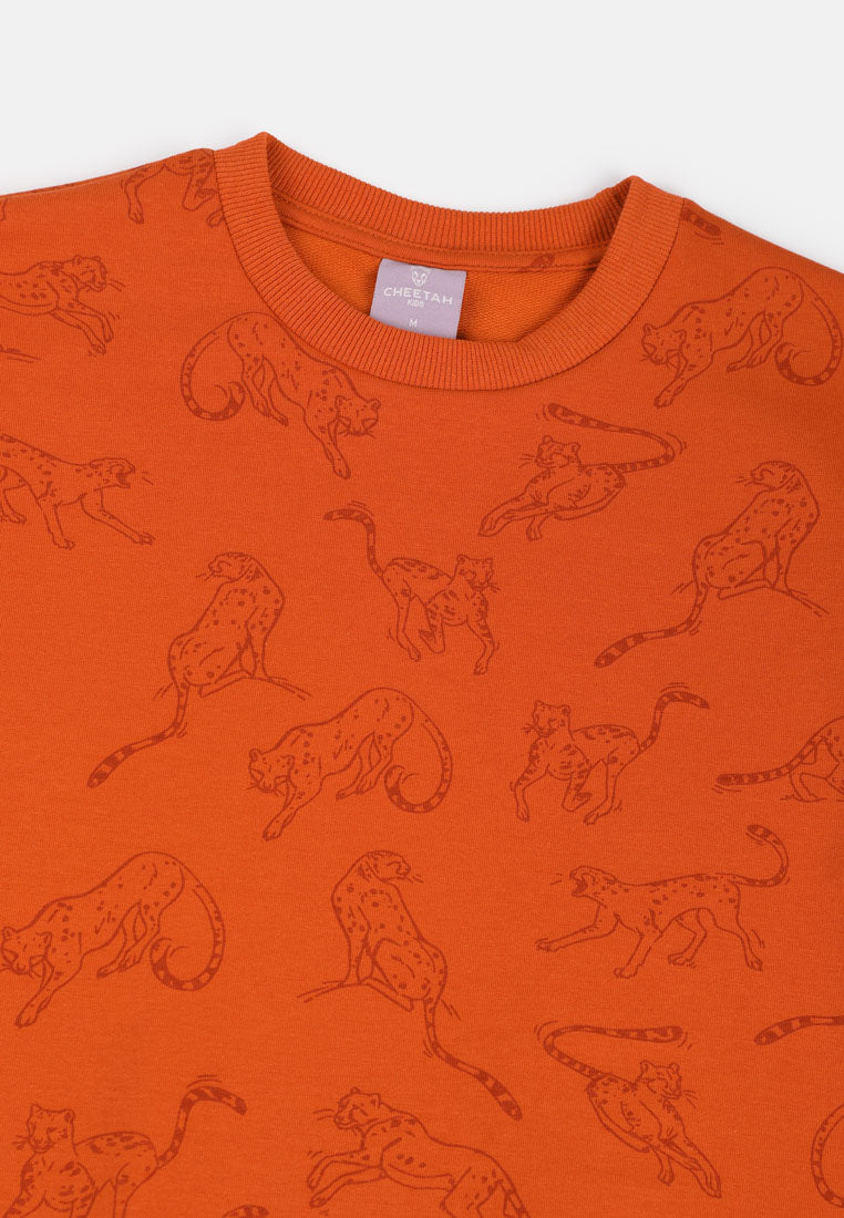 Cheetah Kids Safari Boy Long Sleeves Roundneck Sweatshirt - CJ-6882