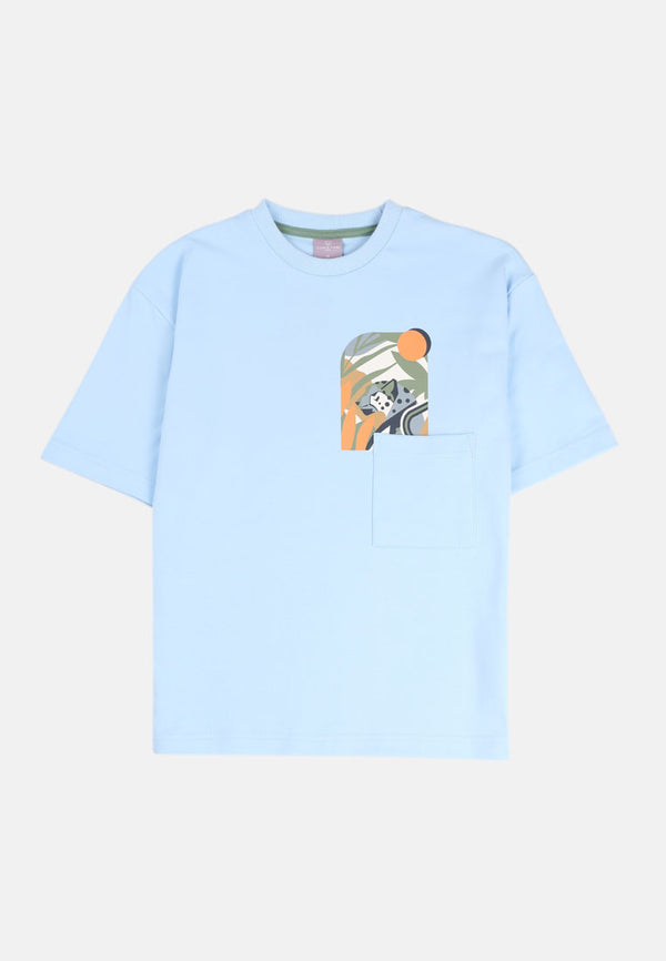 Cheetah Kids Safari Boy Short Sleeves Roundneck Tee - CJ-92892