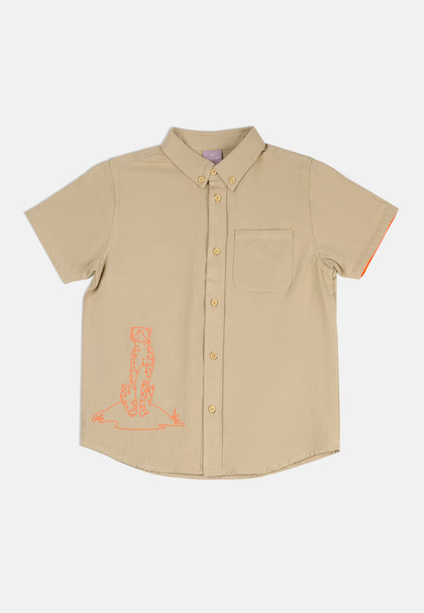 Cheetah Kids Safari Boy Short Sleeves Shirt - CJ-130698