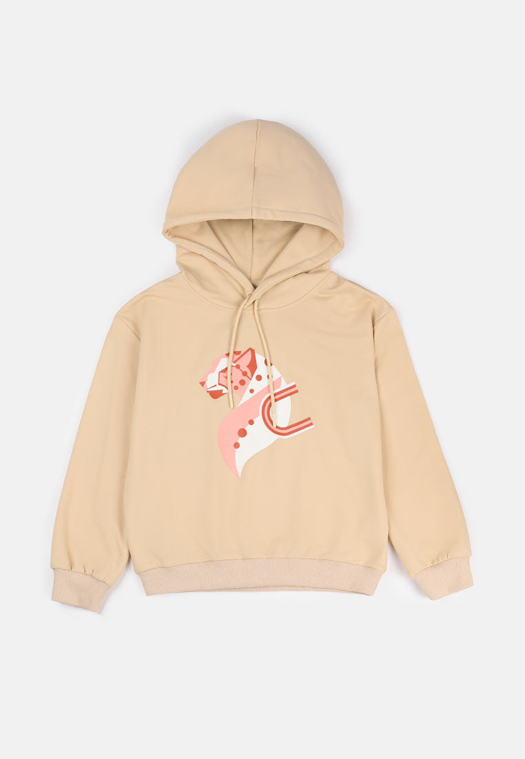 Cheetah Kids Girl Long Sleeves Hoodie Sweatshirt - CJG-6890