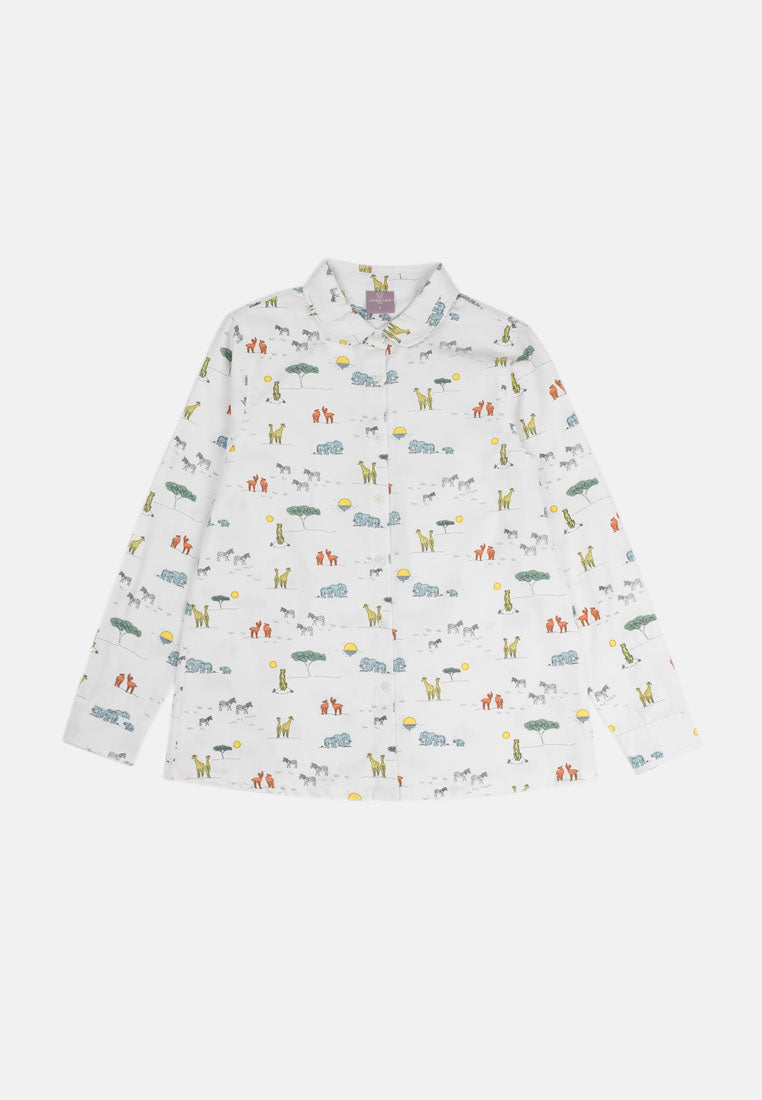 Cheetah Kids Safari Girl Long Sleeves Shirt  - CJG-130702