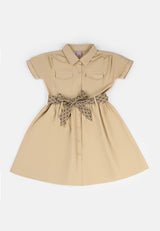 Cheetah Kids Safari Girl Short Sleeves Dress - CJG-19250