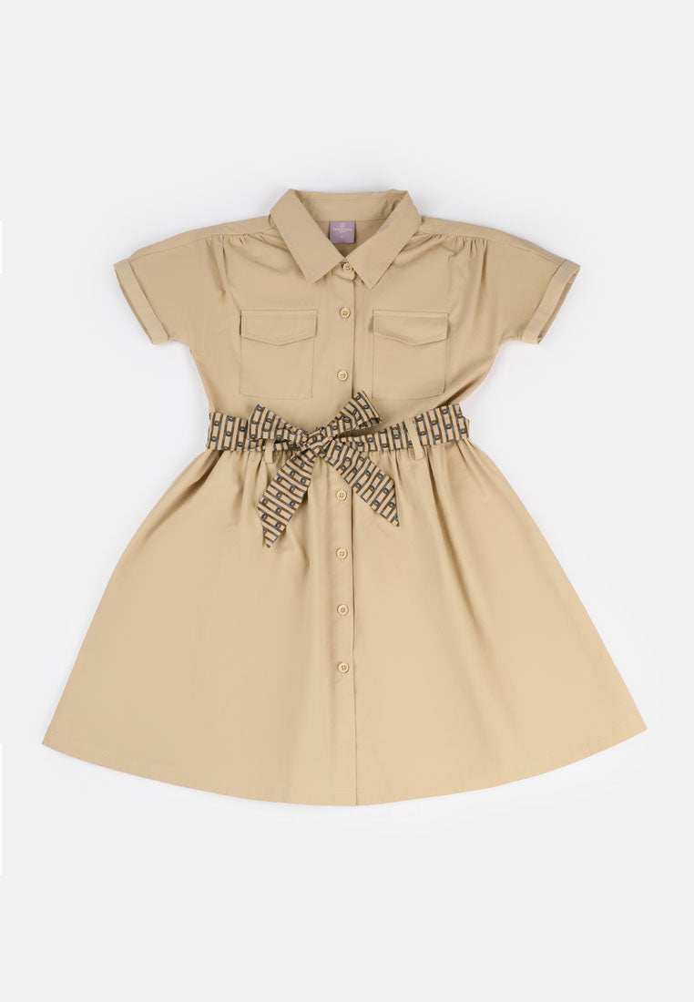 Cheetah Kids Safari Girl Short Sleeves Dress - CJG-19250