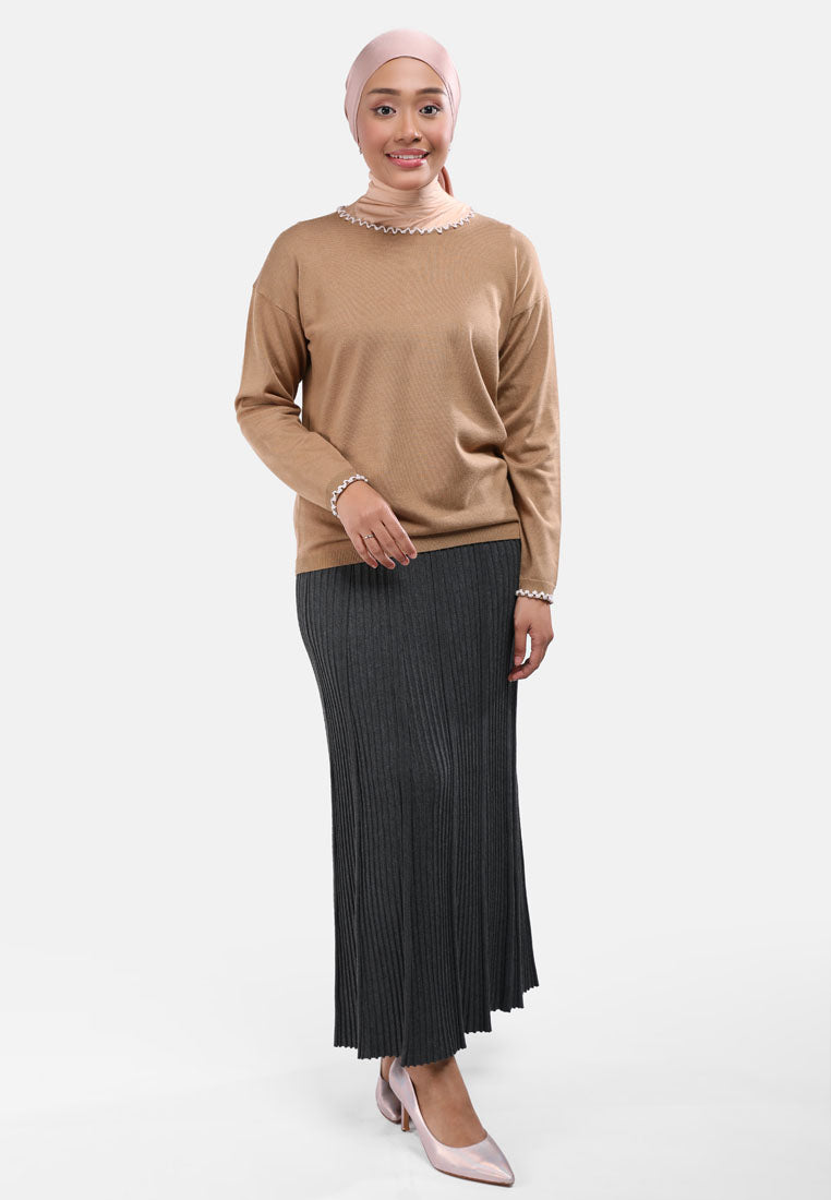 Arissa Yarn Knit Long Sleeves Sweater - ARS-6882