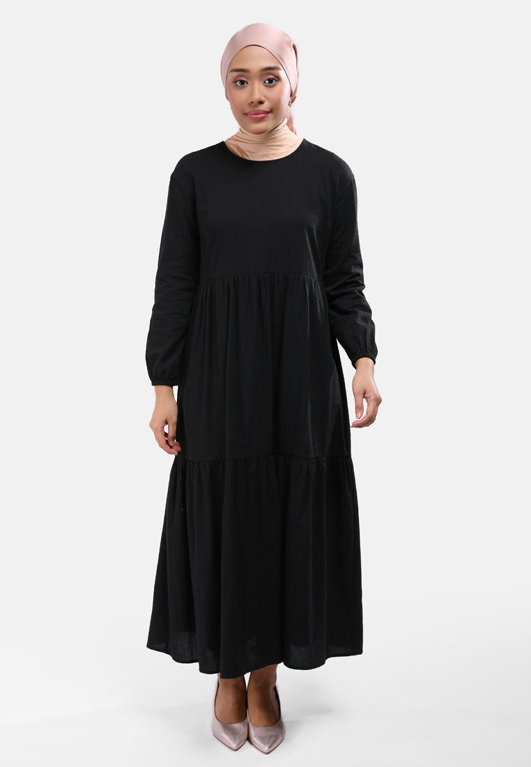 Arissa Women Relaxed Fit Cotton Blend Long Sleeves Maxi Dress MDE - ARS-19186