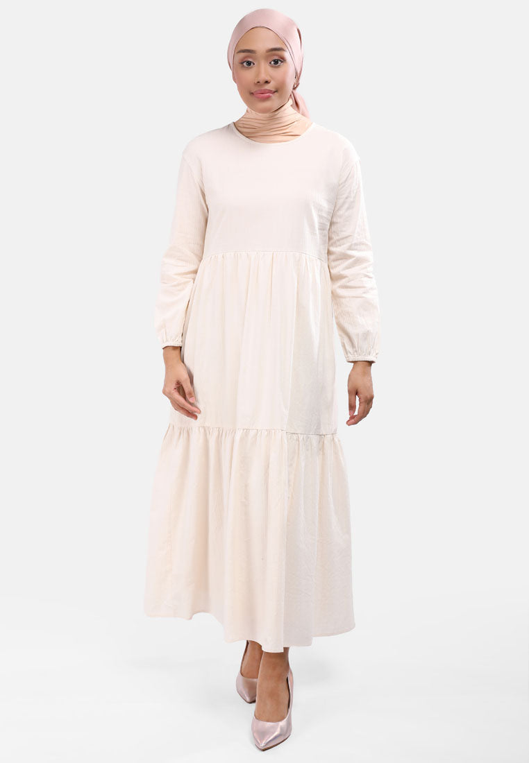 Arissa Women Relaxed Fit Cotton Blend Long Sleeves Maxi Dress MDE - ARS-19186
