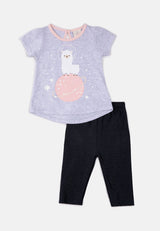 Cheetah Baby Girl Short Sleeves Suit Set - CBG-183008(F)