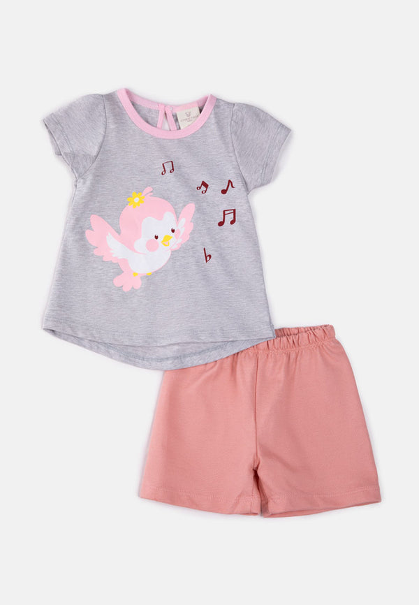 Cheetah Baby Girl Short Sleeves Suit Set - CBG-183046(F)