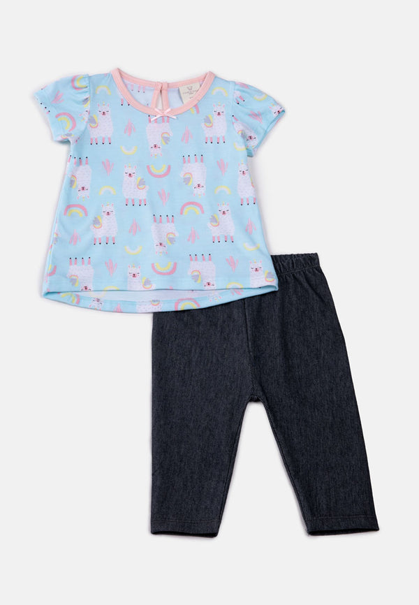 Cheetah Baby Girl Short Sleeves Suit Set - CBG-183136(F)